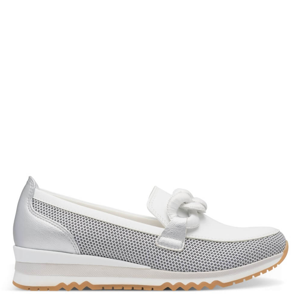 Marco Tozzi Vegan Sporty Loafer Silver White