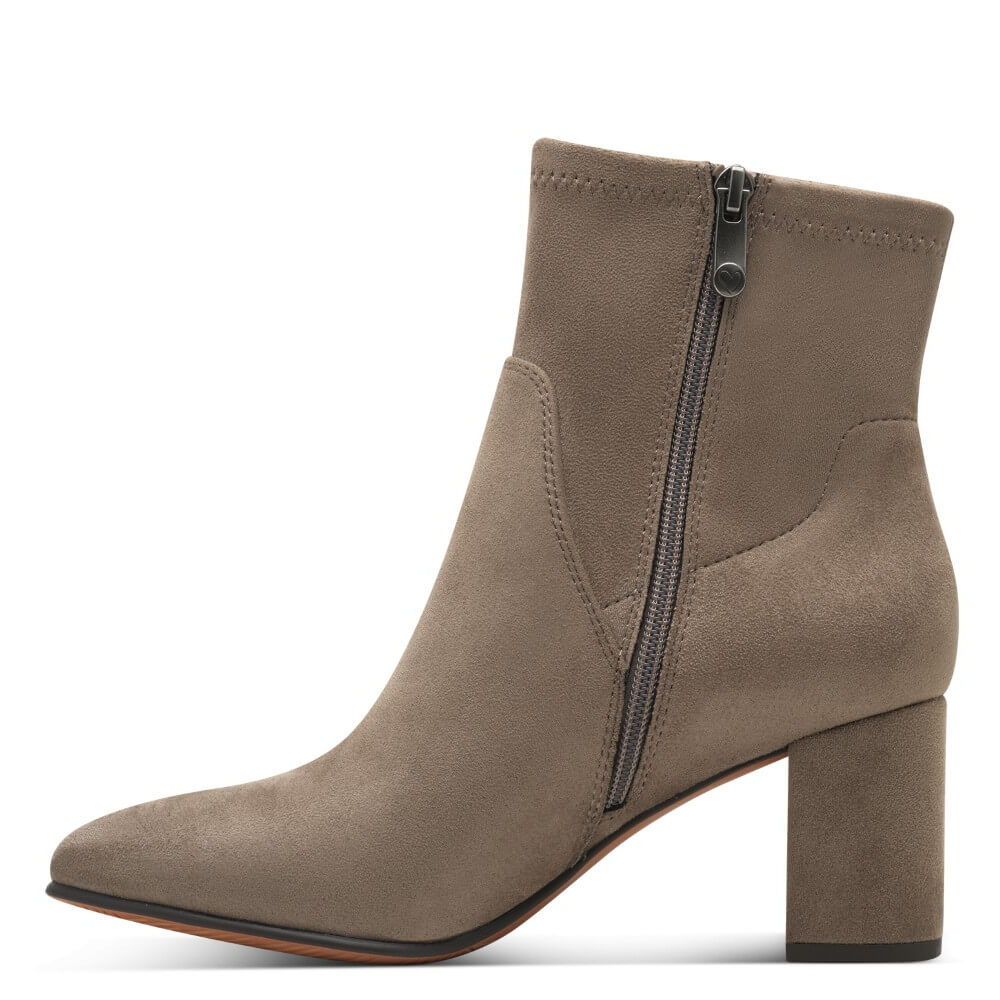 Marco Tozzi 2-25369 Vegan Ankle Boot Stone with a side zip