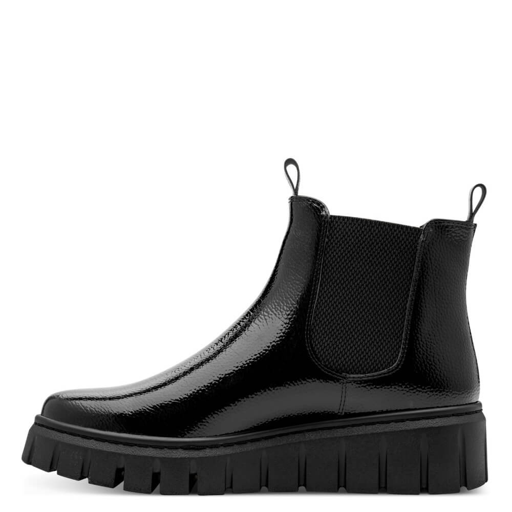 Marco Tozzi 2-25444 Black Patent Vegan Chelsea Boot