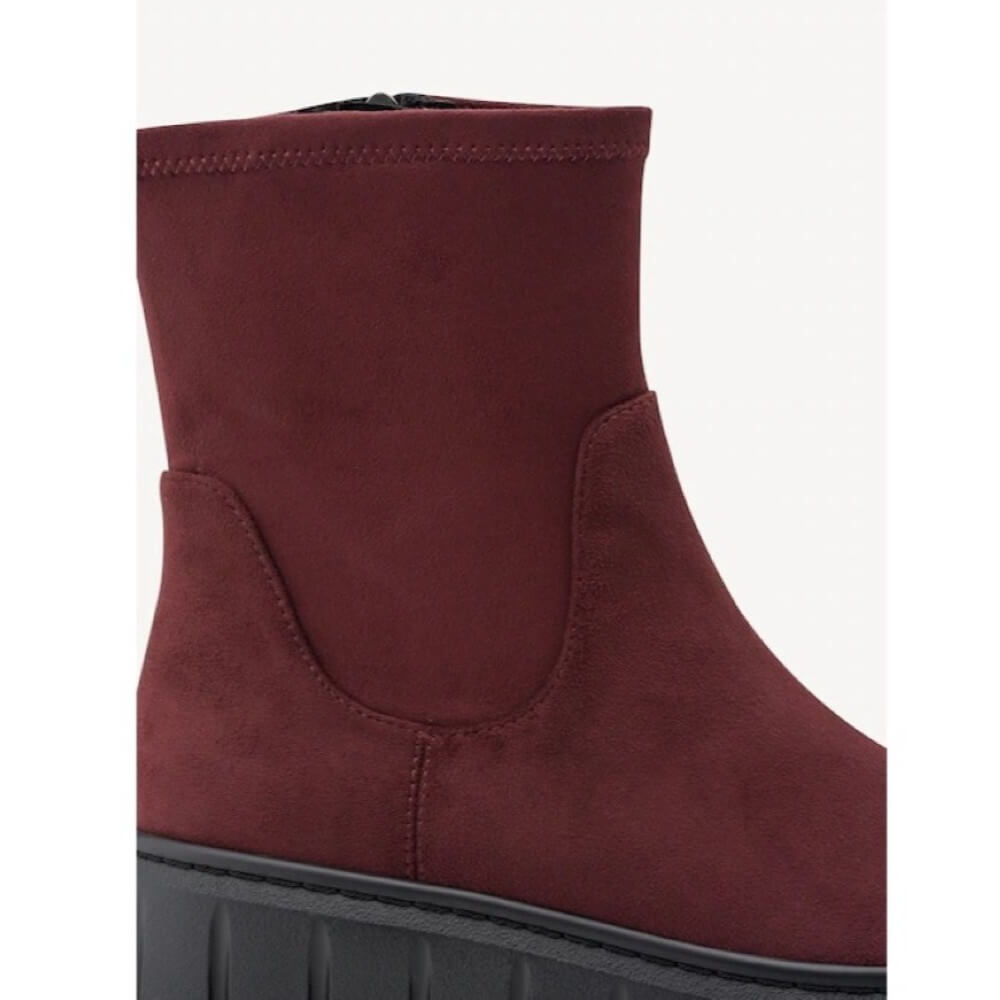 Marco Tozzi 2-25473 Vegan Bordeaux Suede Ankle Boot