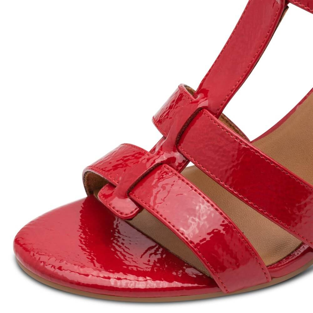 Marco Tozzi 2-28333 Vegan Patent Sandal Red