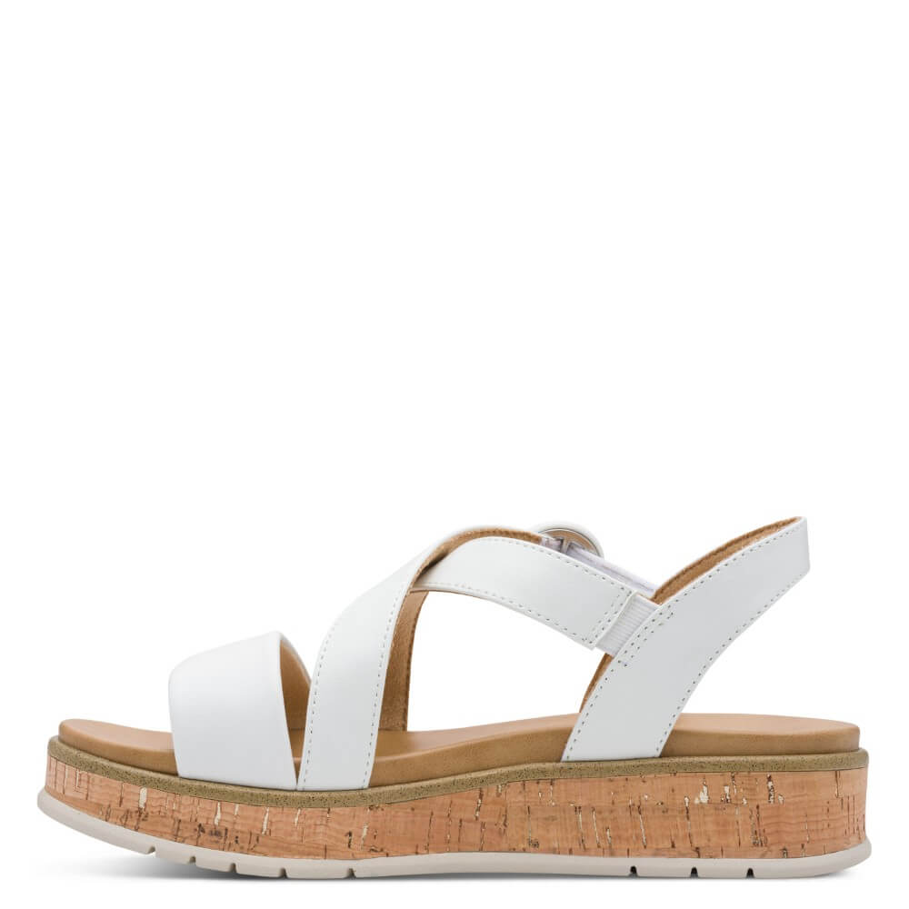 Marco Tozzi 2-28501 Velcro Strap Sandal White