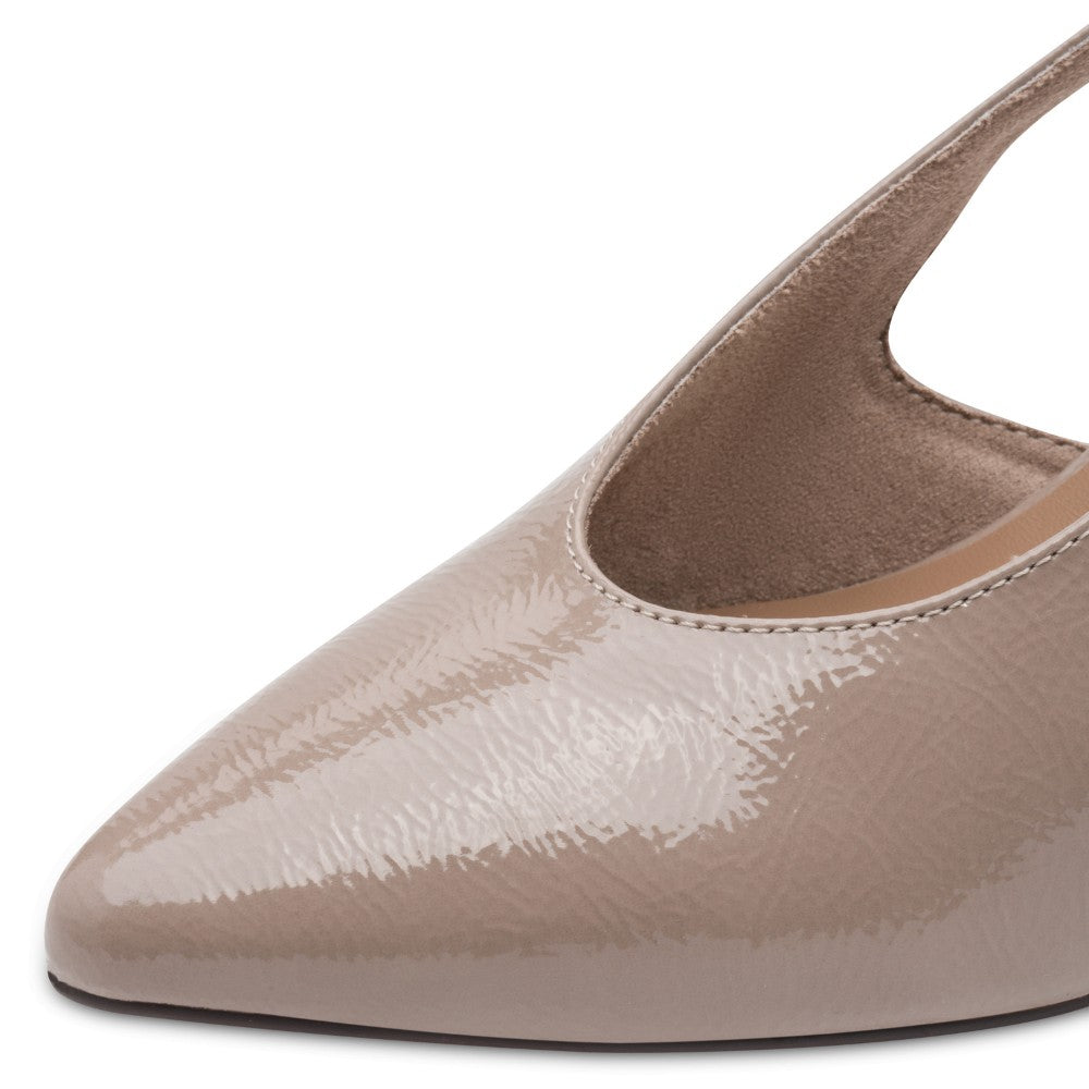 Marco Tozzi 2-29609 Taupe Patent Vegan Slingback