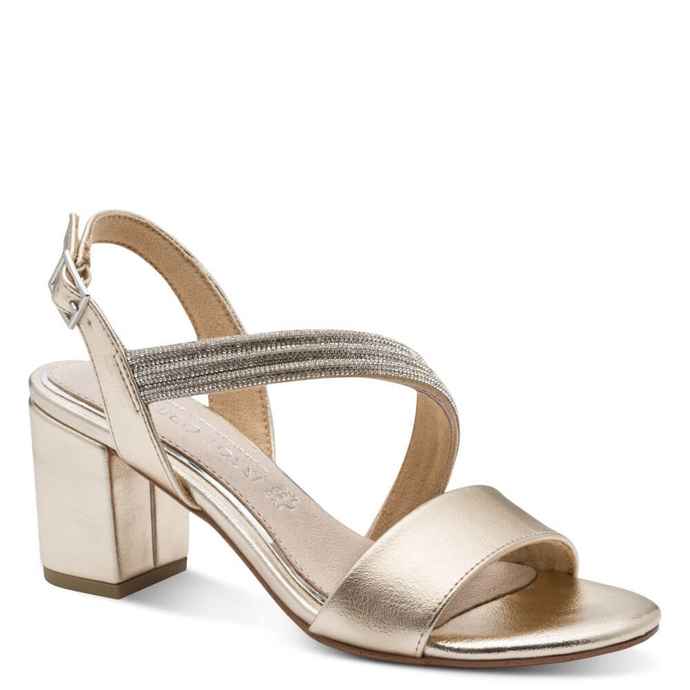 Marco Tozzi Block Heel Gold Sandal