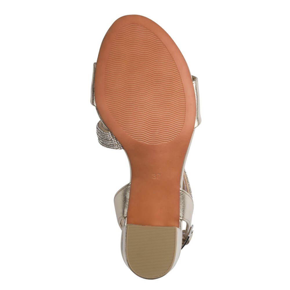 Marco Tozzi 2-88300 Block Heel Sandal Gold