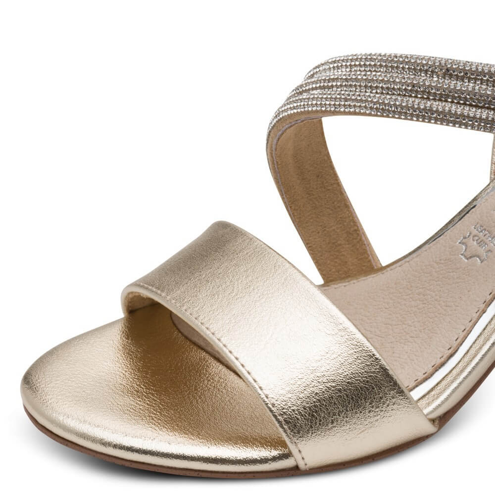 Marco Tozzi 2-88300 Block Heel Sandal Gold