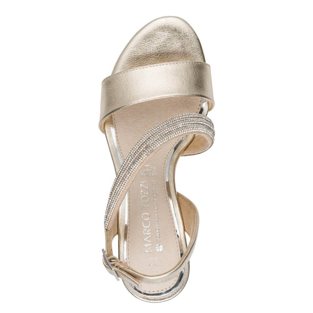 Marco Tozzi Block Heel Gold Sandal