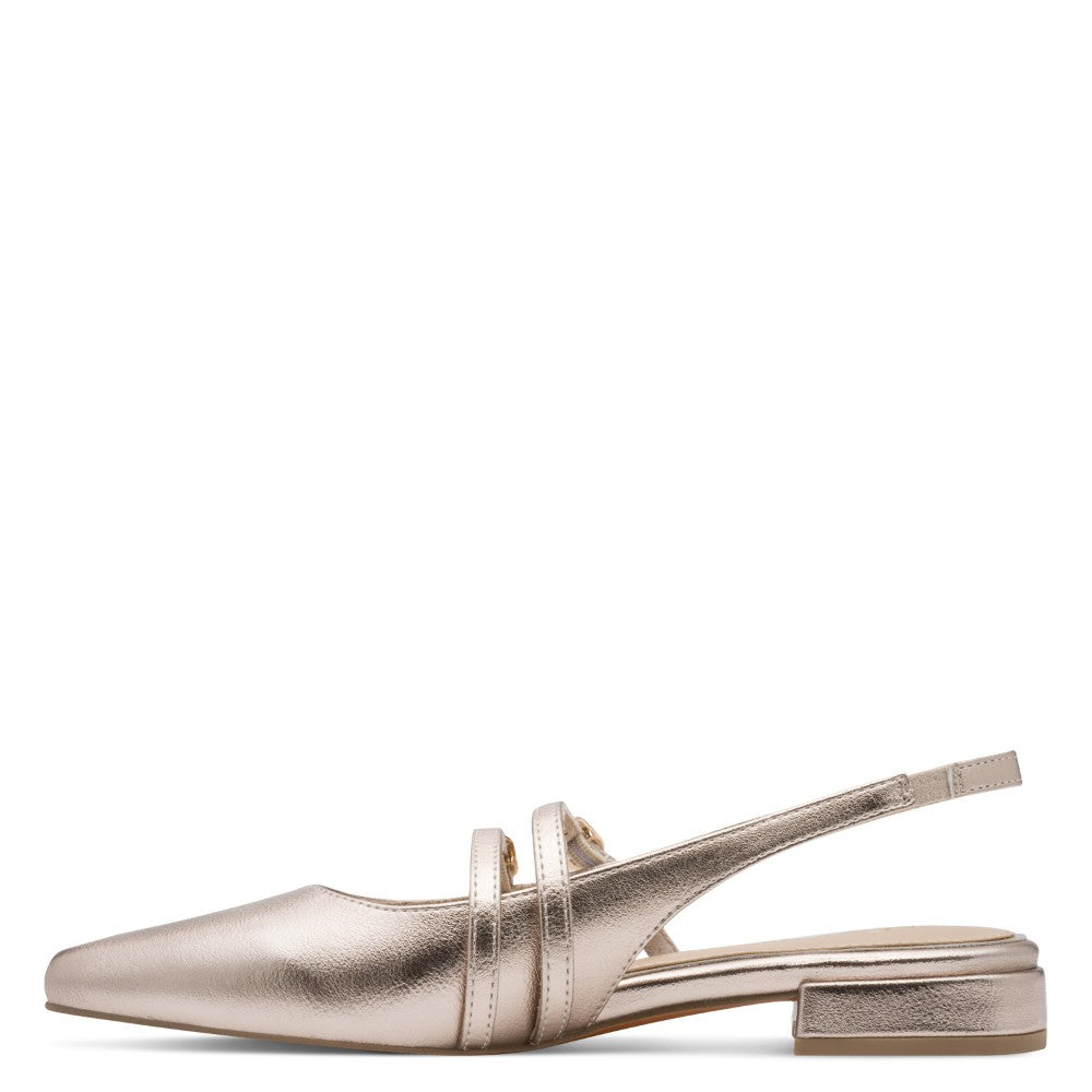 Marco Tozzi Slingback Ballerinas 2-29409 Platinum Gold