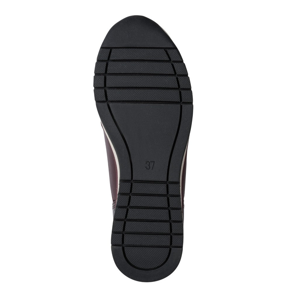 Marco Tozzi 2-24780 Vegan Centre Zip Trainer Mulberry