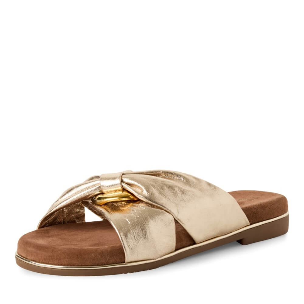 Marco Tozzi Leather Slider 2-27133-GOLD