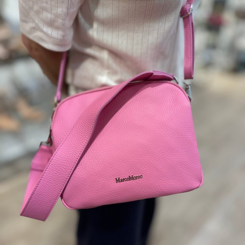 Marco Moreo Leather Shoulder Bag 1768 Bubble Gum Pink