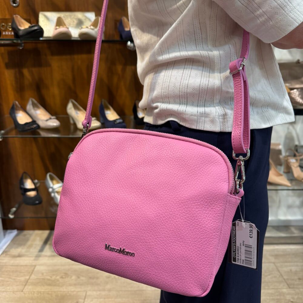 Marco Moreo Leather Shoulder Bag 1768 Bubble Gum Pink