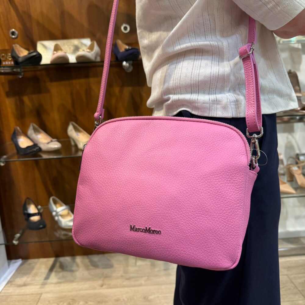 Marco Moreo Leather Shoulder Bag 1768 Bubble Gum Pink