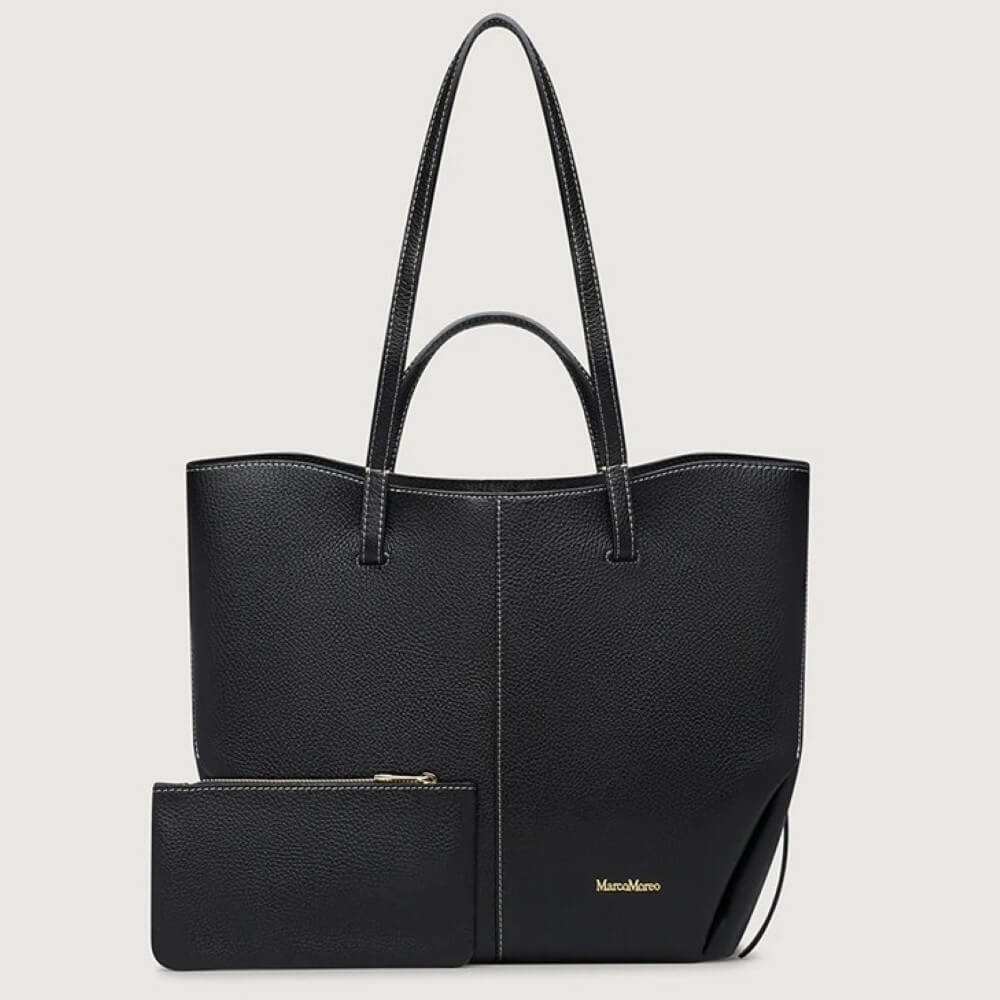 Marco Moreo Bergman Leather Shopper Bag 1940 Black