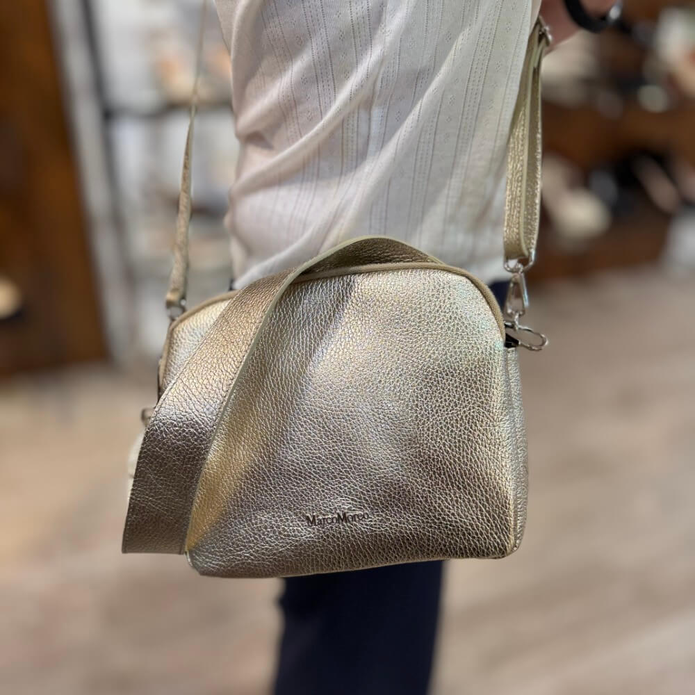 Marco Moreo Leather Shoulder Bag 1768-GOLD
