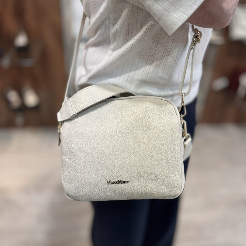 Marco Moreo Leather Shoulder Bag 1768-WHITE