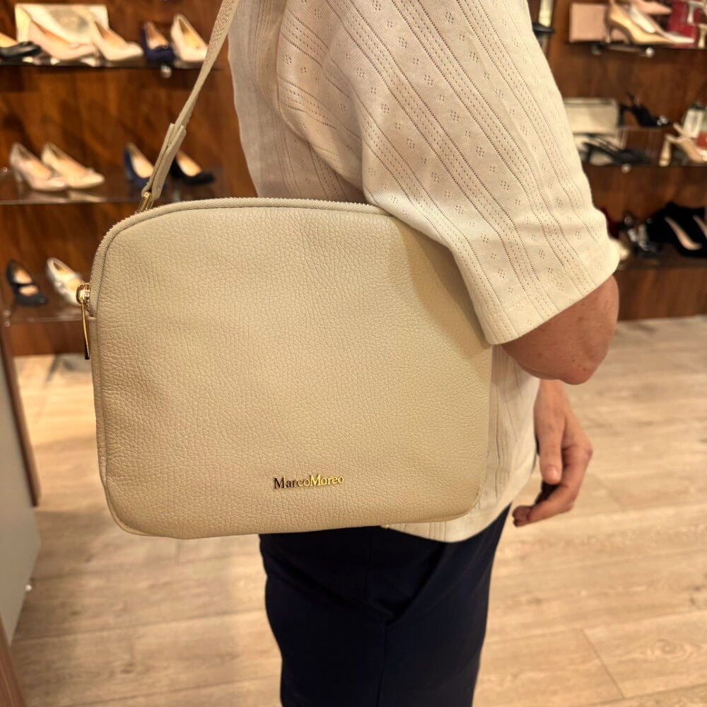 Marco Moreo Leather Shoulder Bag 1768-LATTE