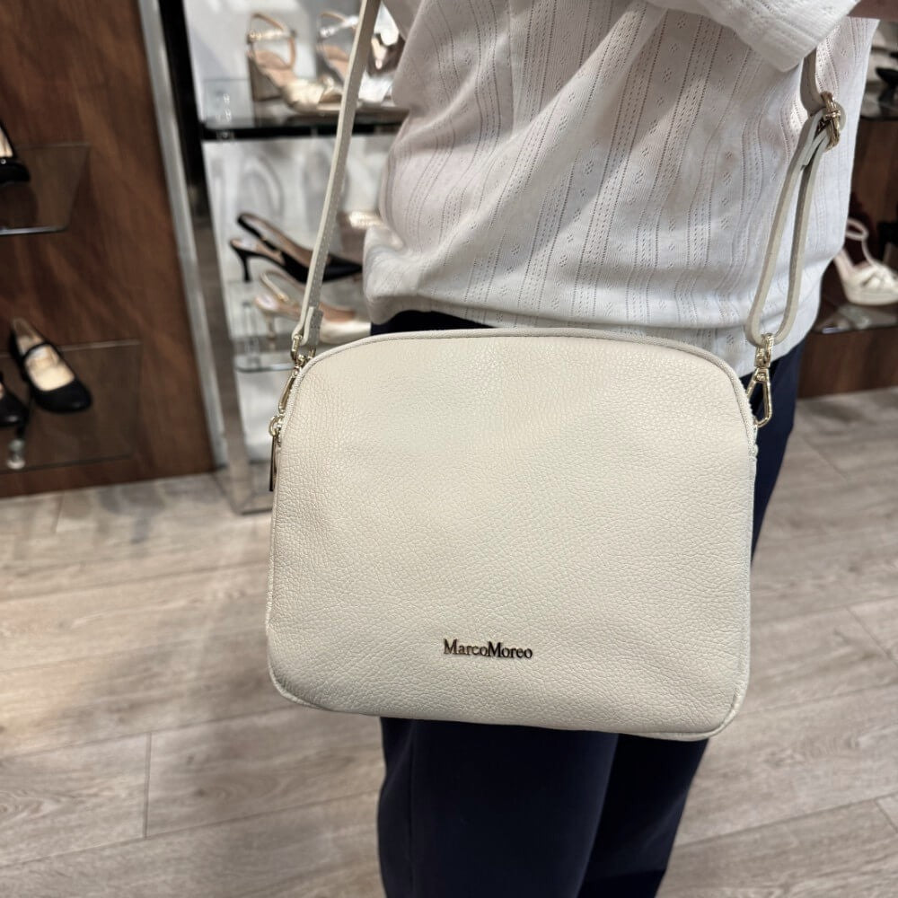 Marco Moreo Leather Shoulder Bag 1768-WHITE