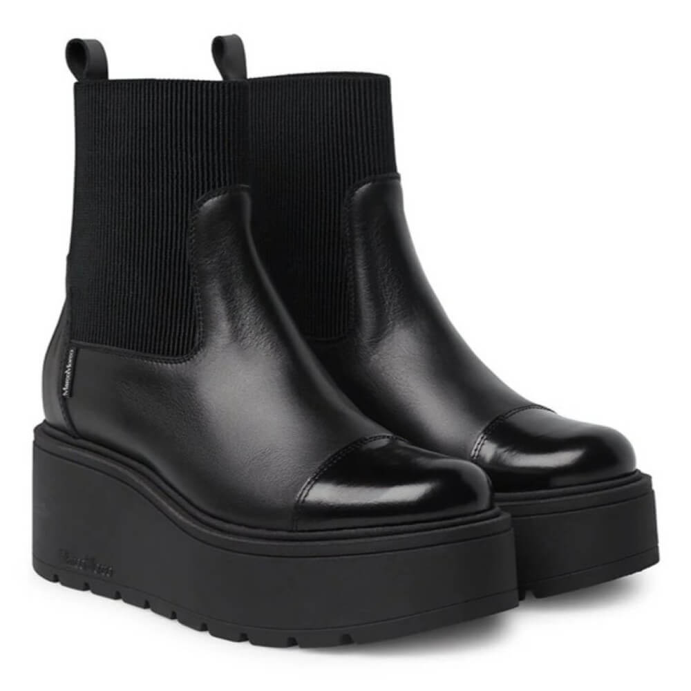 Marco Moreo Leather Platform Chelsea Boot Vale Brenda A132 Black