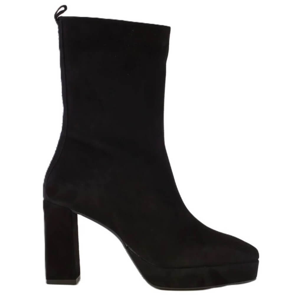 Marian Mid Calf Suede Ankle Boot 25800-BLACK