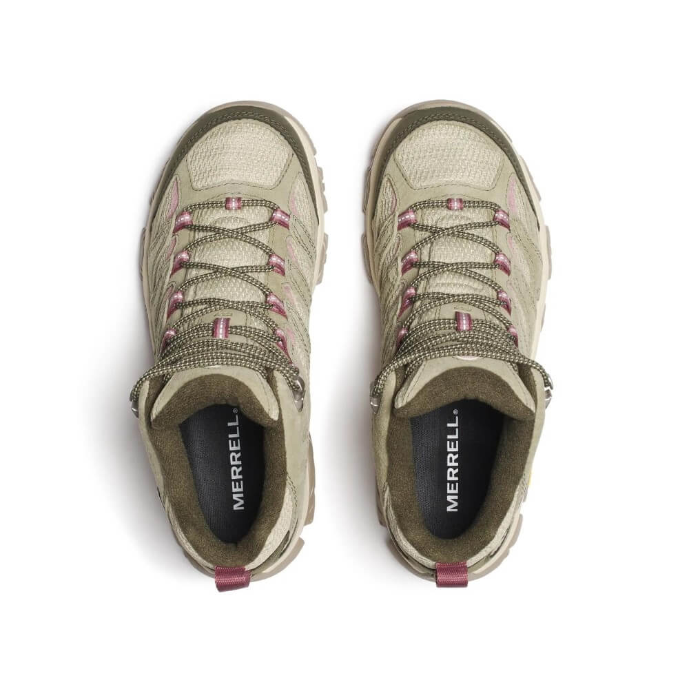 A pair of Merrell Moab Gore-Tex Hiking boots in Olive on a white background