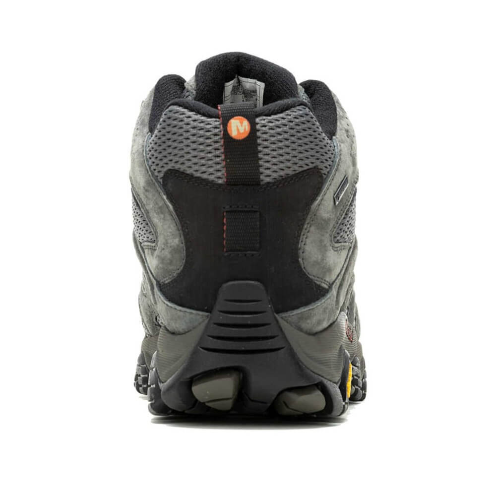 Gray hiking boot with black sole and Gore-Tex logo on a white background Merrell Moab 3 Mid Gore-Tex Walking Boot Beluga Grey