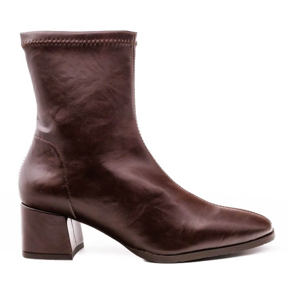 Wine Faux leather ankle boots Miss Elastic 78330 Ankle Boot Wine