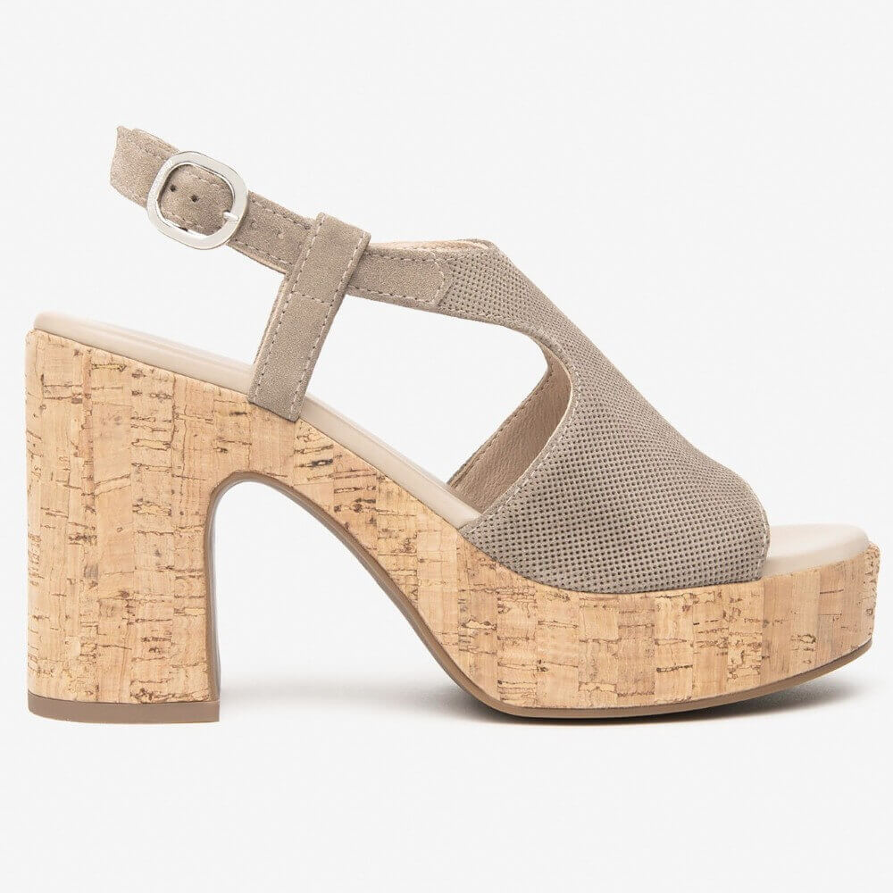 NeroGiardini Block Heel Suede Leather Sandals E5113621D