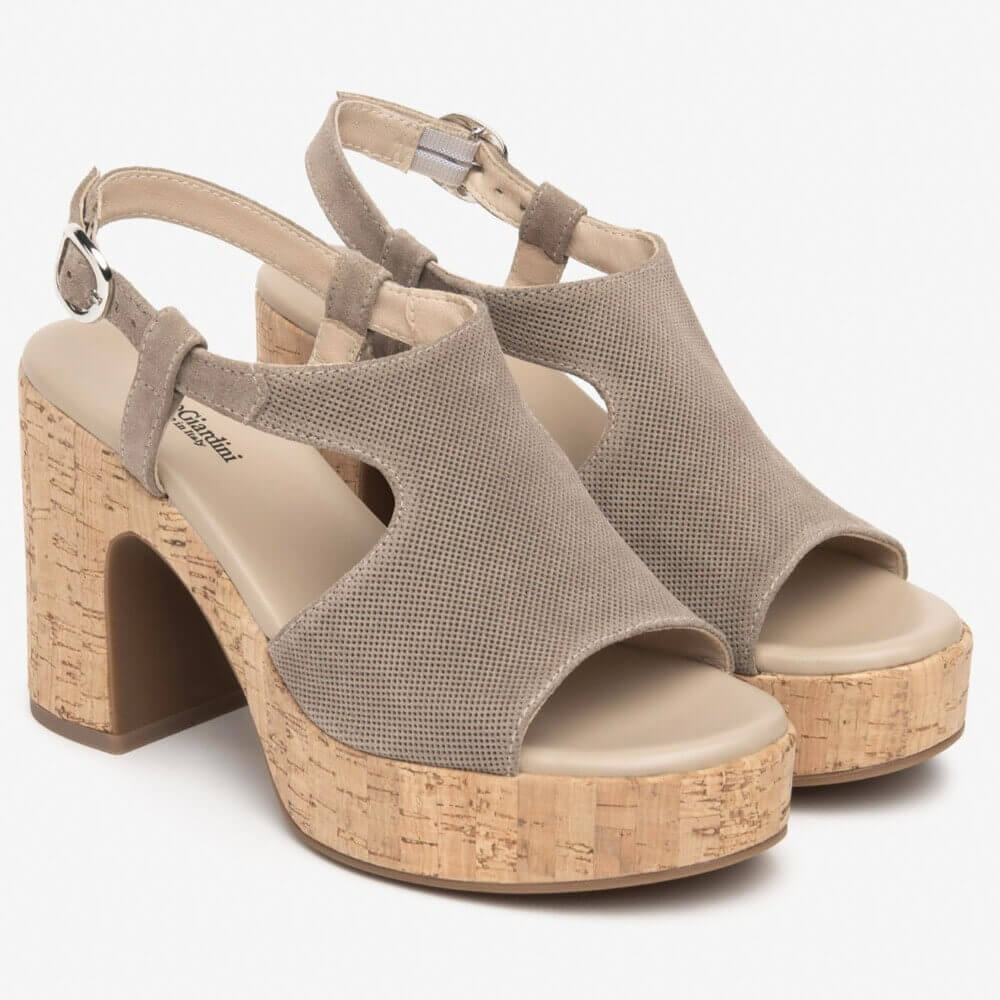 NeroGiardini Block Heel Suede Leather Sandals E5113621D