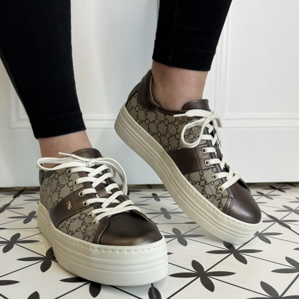 NeroGiardini I411614D Leather Trainer Moro Brown