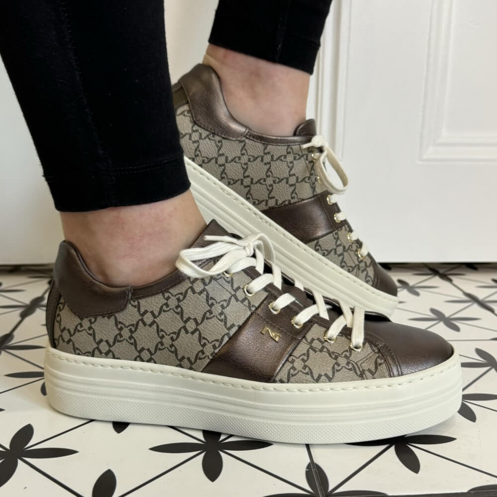 NeroGiardini I411614D Leather Trainer Moro Brown