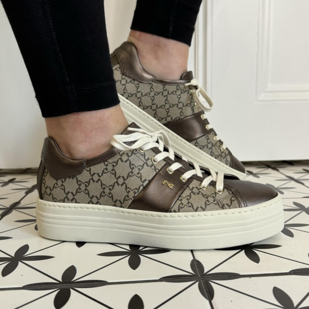 NeroGiardini I411614D Leather Trainer Moro Brown