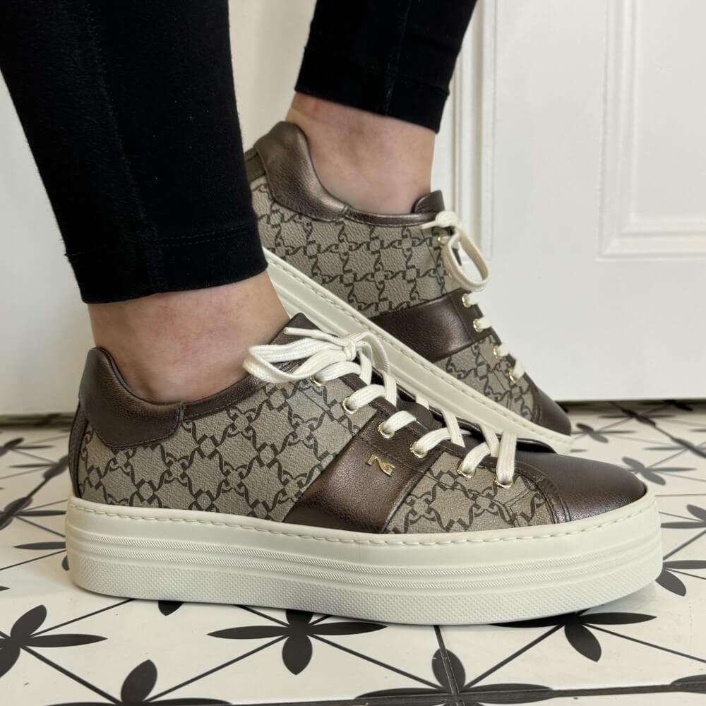 NeroGiardini I411614D Leather Trainer Moro Brown