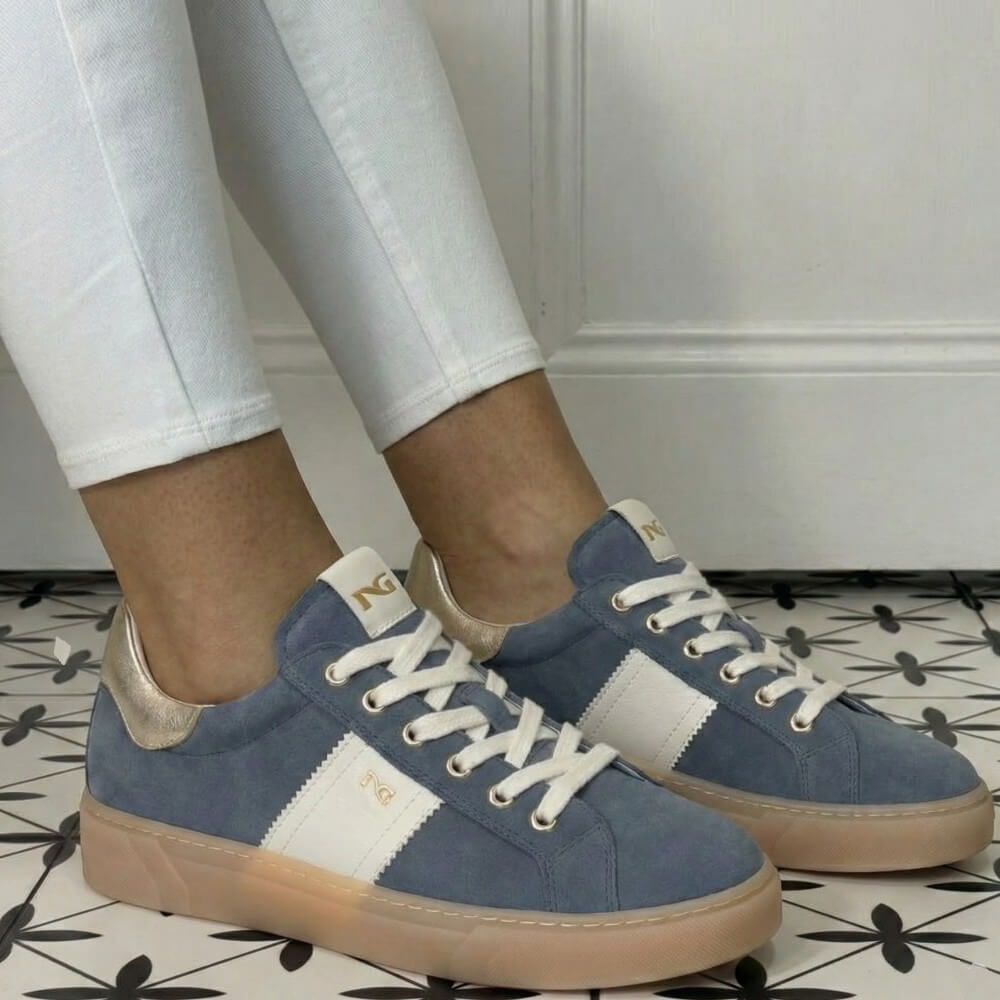 NeroGiardini E513004D Gum Sole Trainers Blue Suede