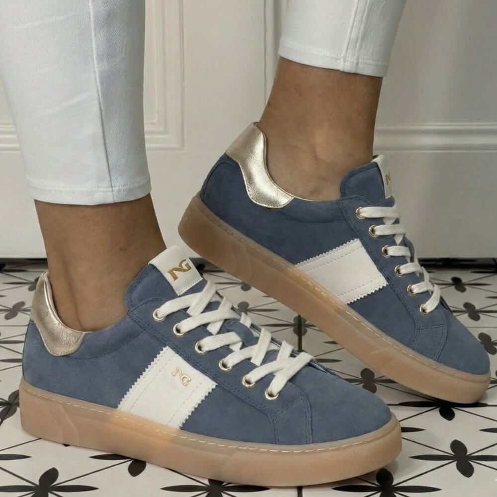 NeroGiardini E513004D Gum Sole Trainers Blue Suede