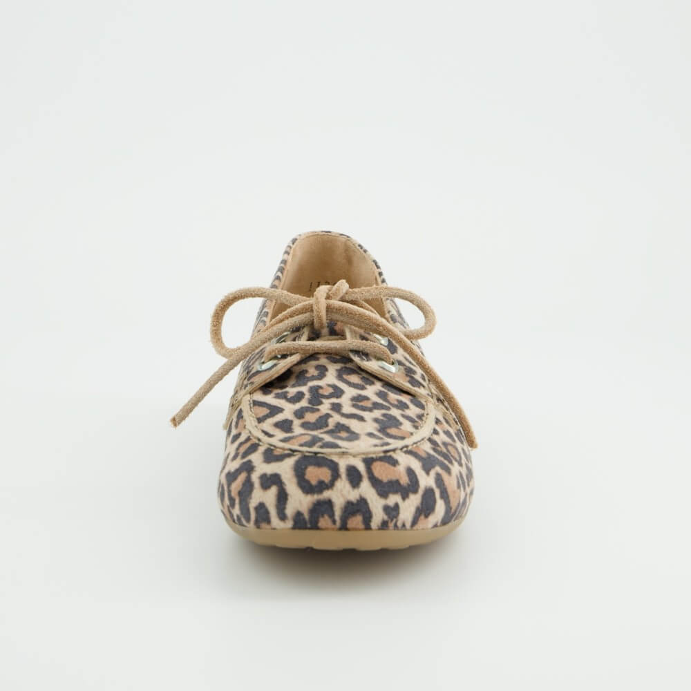Paul Green 1136 Leopard print flat shoe on a white background