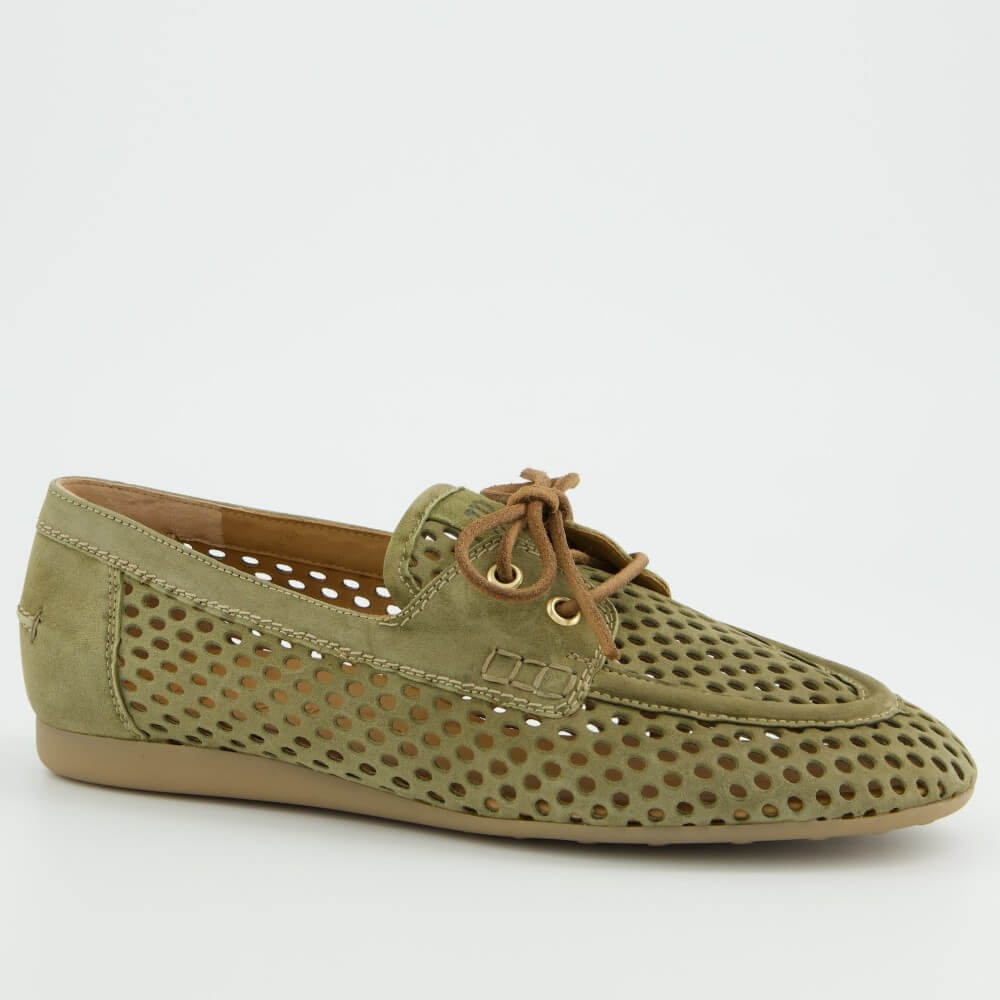 Paul Green 1218 Pistachio Green Suede Moccasins