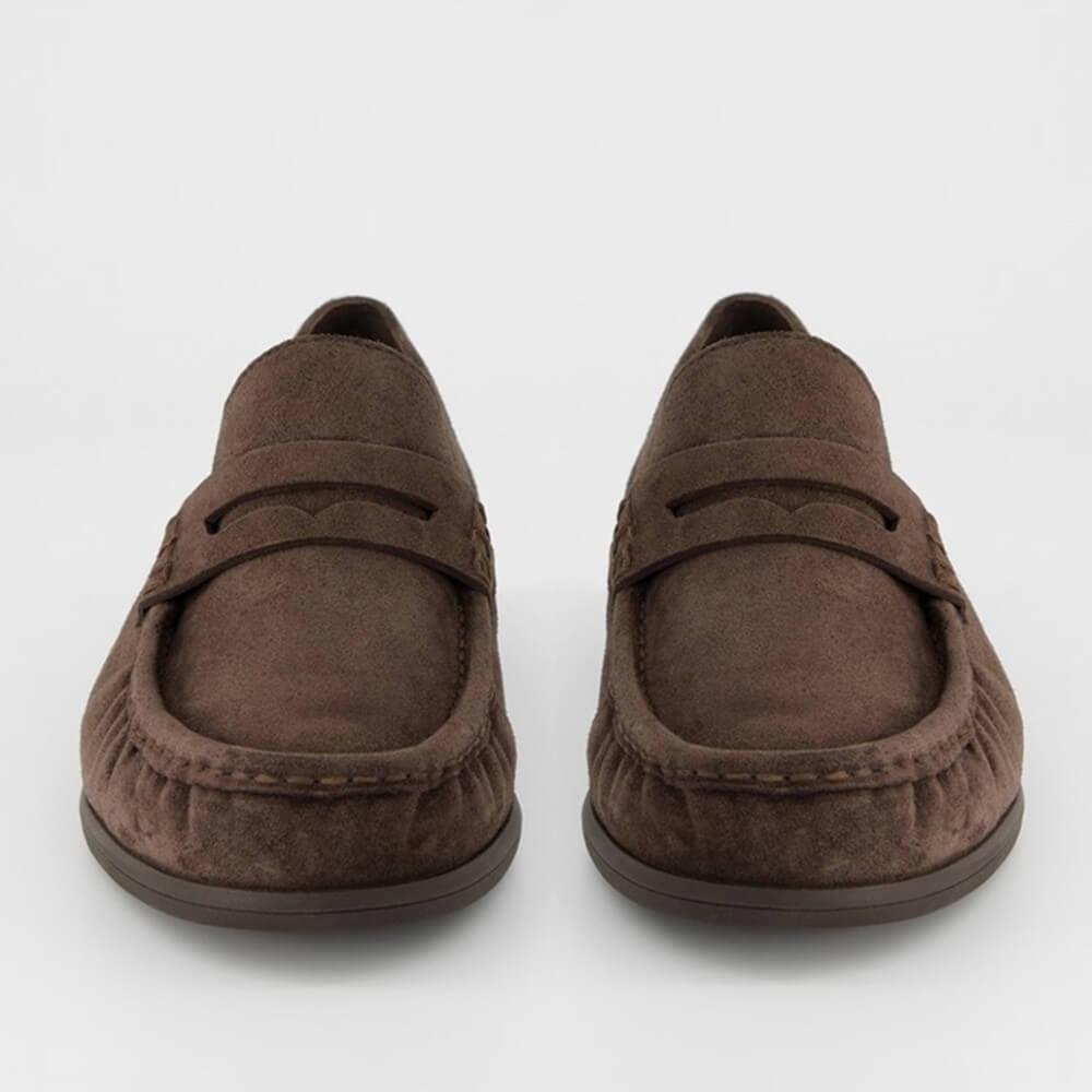Paul Green 1228 Brown Suede loafer shoes on a white background