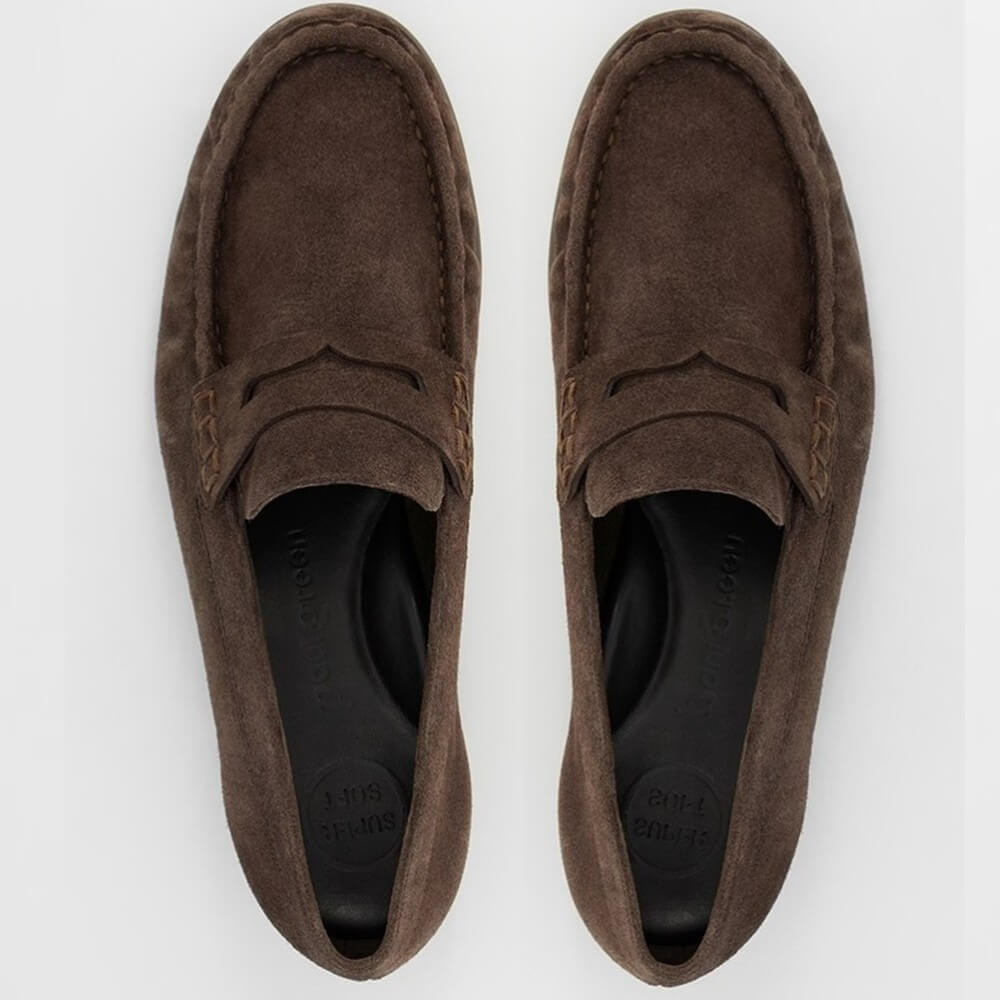 Paul Green 1228 Brown Suede loafer shoes on a white background