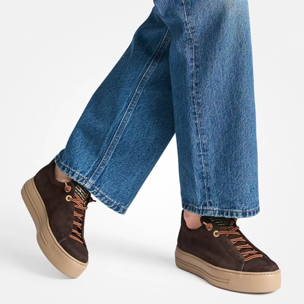 Brown sneaker with beige sole Paul Green 5017 Moro Brown Suede