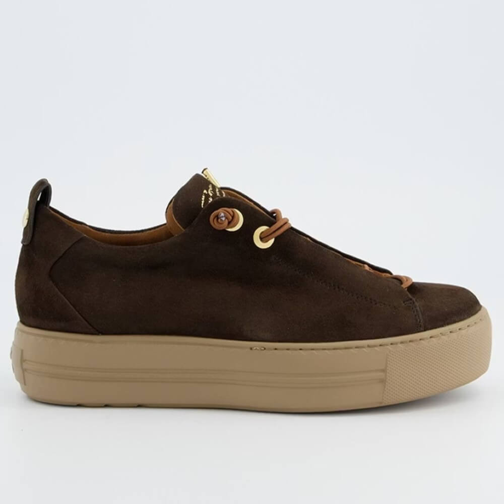 Brown sneaker with beige sole Paul Green 5017 Moro Brown Suede