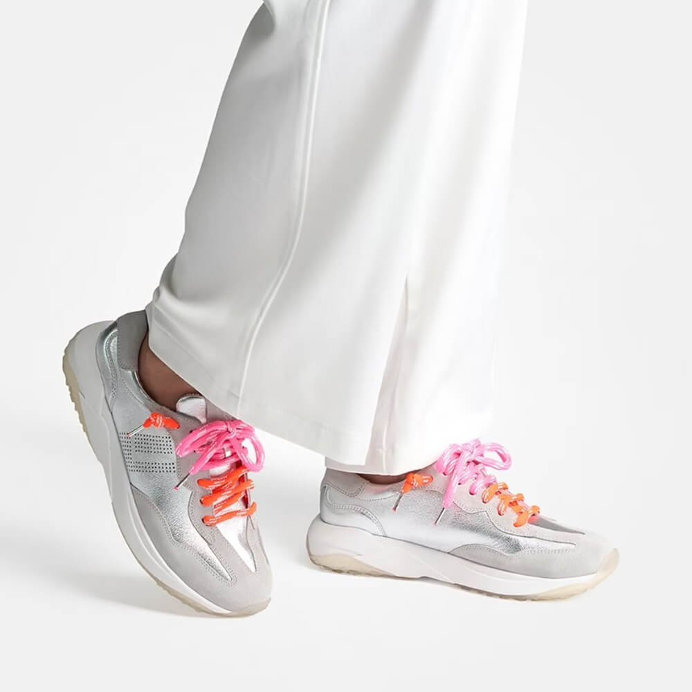 Paul Green Leather Trainer 5463-SILVER