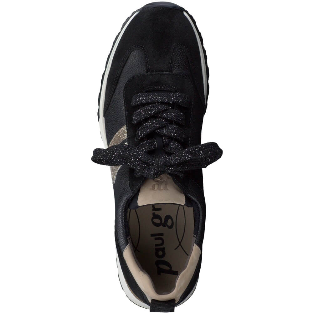 Paul Green Super Soft Leather Trainers 5392-BLACK