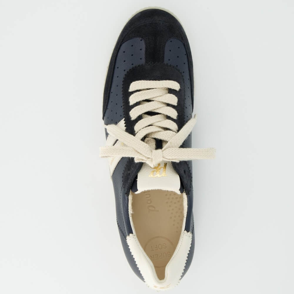 Paul Green 5490 Navy and white sneaker on a light grey background