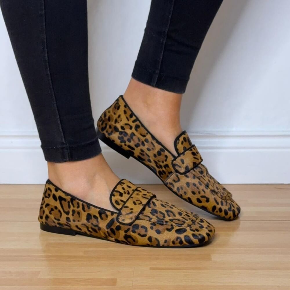 Pedro Anton Leopard Print Leather Loafers