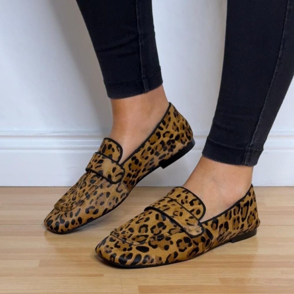 Pedro Anton Leopard Print Leather Loafers