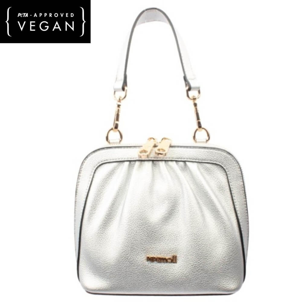 Vegan Silver Bag with a handle