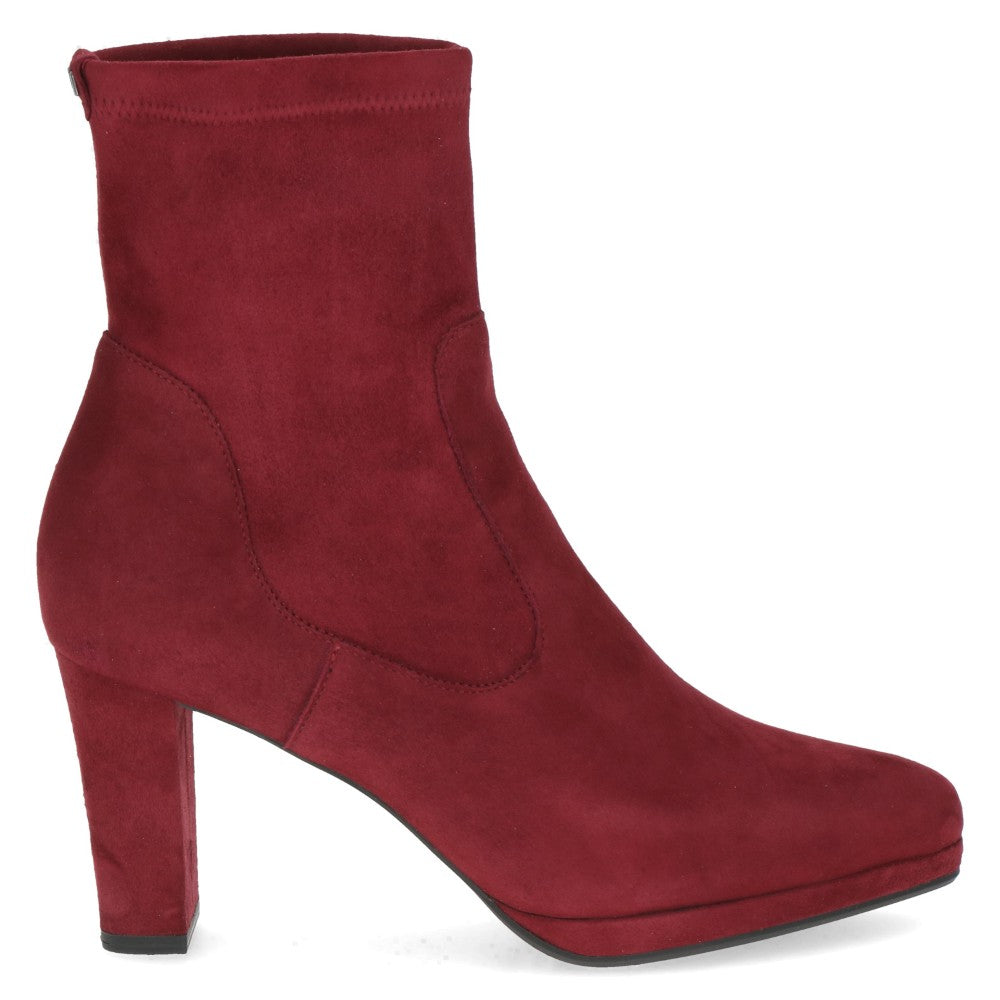 Wine Red Suede Ankle Boot