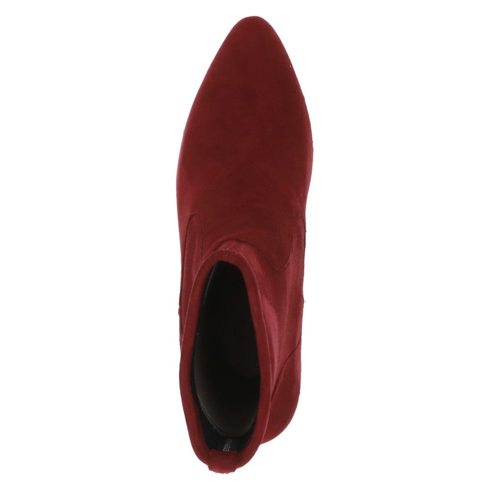 Wine Red Suede Ankle Boot