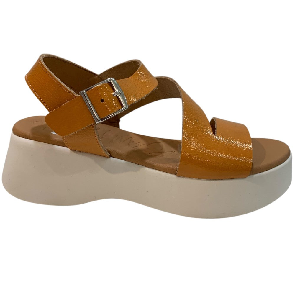 Oh My Sandals Leather Platform Sandal 5685-ORANGE